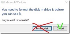 Don't format the disk