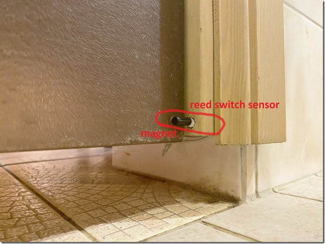 reed switch sensor + magnet for sauna door